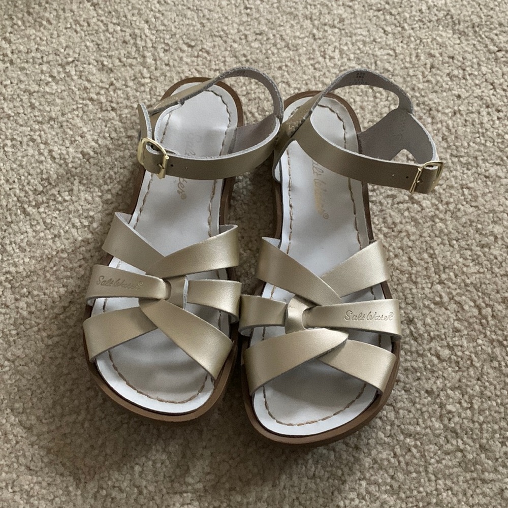Salt Water Gold Strappy Sandals